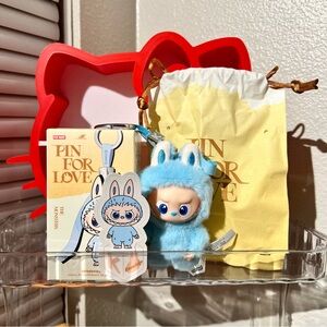 New Pop Mart x Labubu Pin For Love Confirmed K initial Letter Mini Keychain